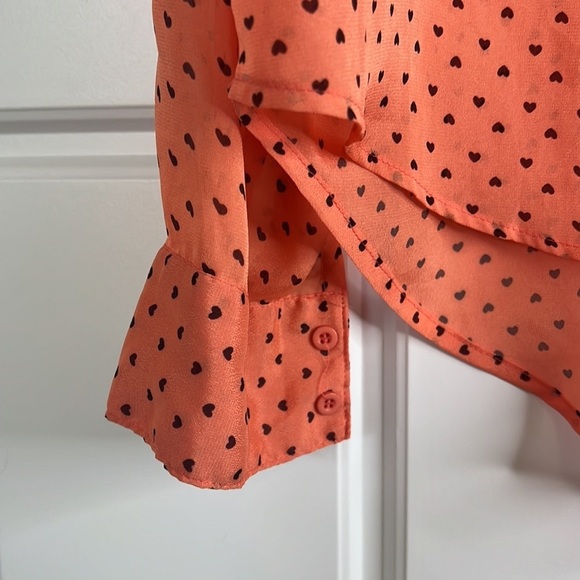 Vintage BUFFALO Sheer Heart Crochet 90s Blouse - Picture 9 of 10